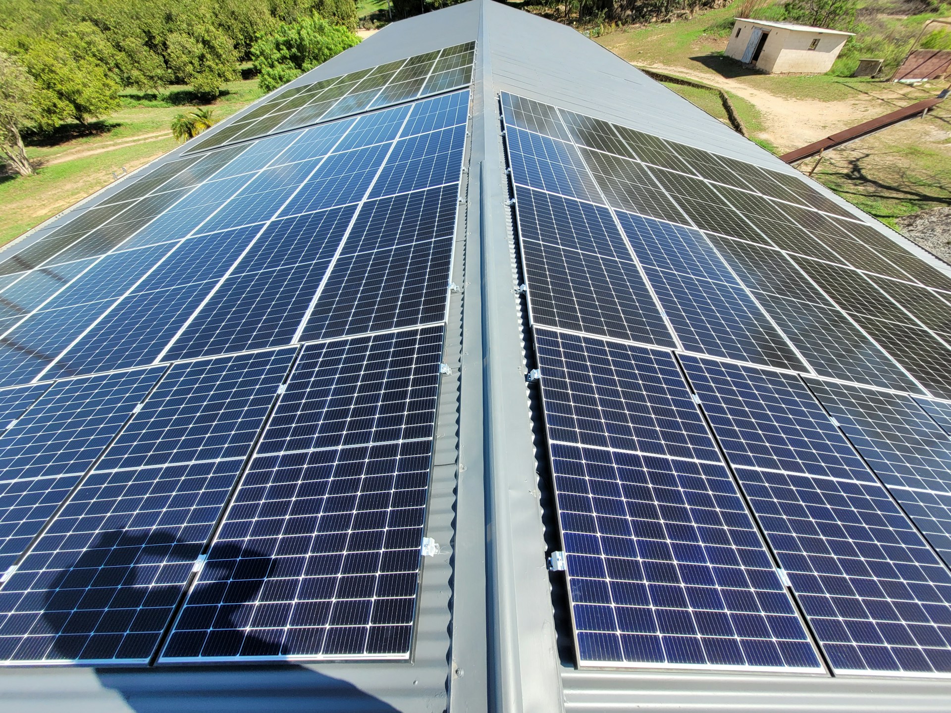 Solar panels installed on roof